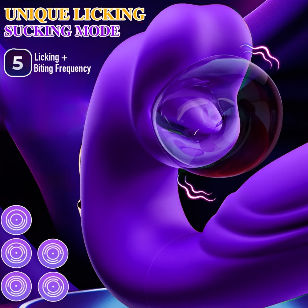 Estimulador de clítoris con lengua de 7 modos y vibrador G-spot para mujer