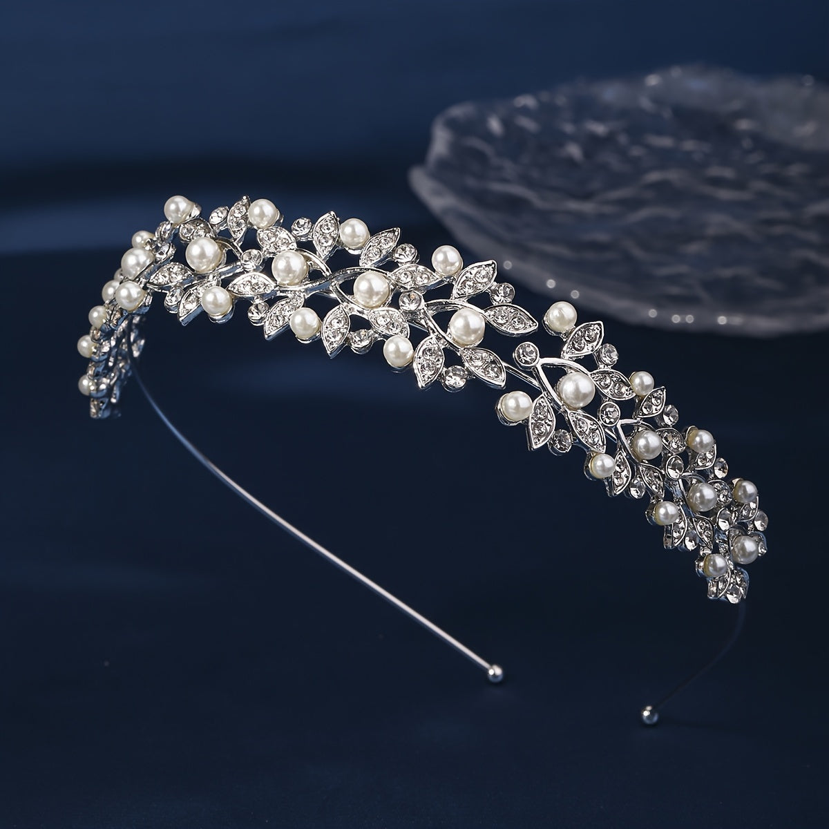 Elegant Pearl and Crystal Hairband for Weddings and Parties