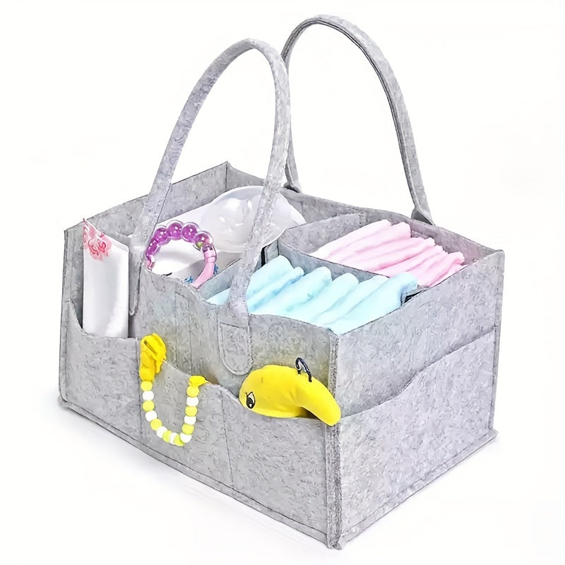 Sturdy Felt Diaper Caddy Organizer for Babies with Wipes and Supplies