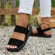 Women's Black Slip-On Sandals with Heel Strap for Indoor and Outdoor Use