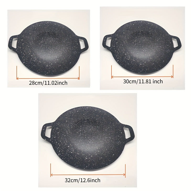 Qattiq po'latdan yasalgan grill pan, BBQ, lager va tashqi oshpazlik uchun, yopishmaydigan, chidamli