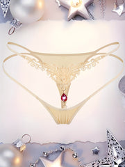 Girls Rhinestone Thong Underwear with Sparkling Design