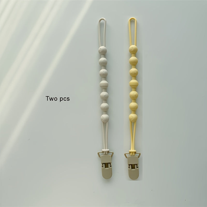 Set of 3 Baby Pacifier Clips Non-Toxic Silicone Gender-Neutral Durable and Long-Lasting