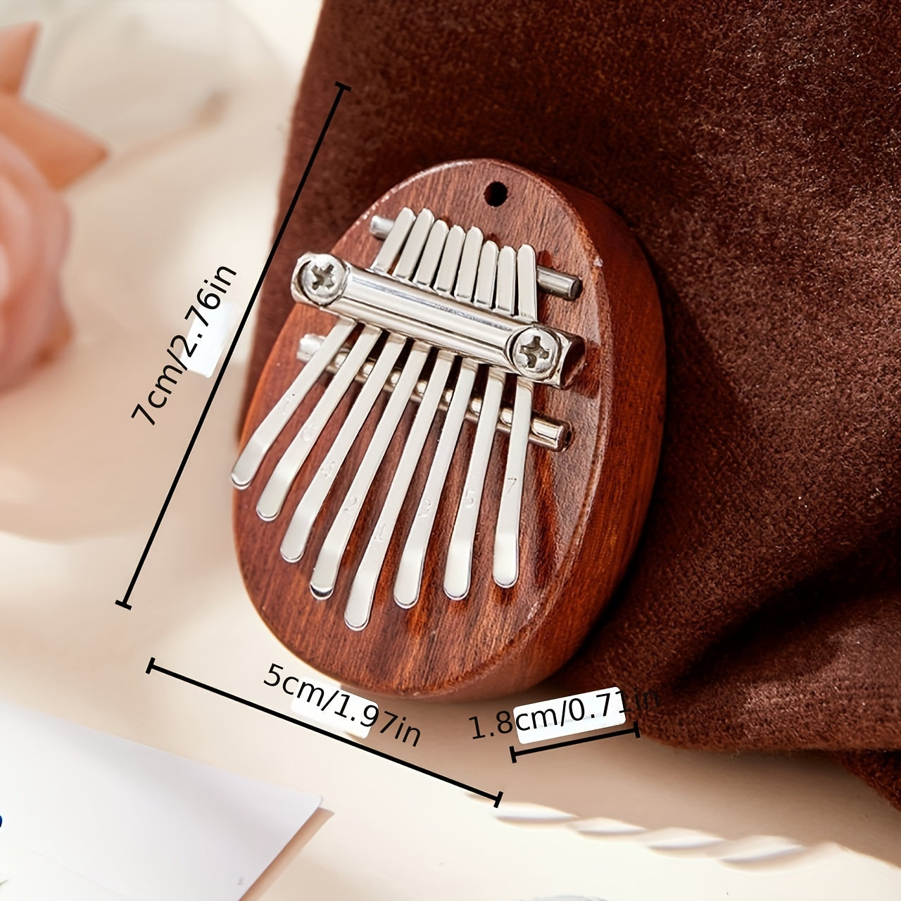 Eid al-Adha Calimba Mini 8-Tone Thumb Piano with Bag for Ages 14+ Orange-Red