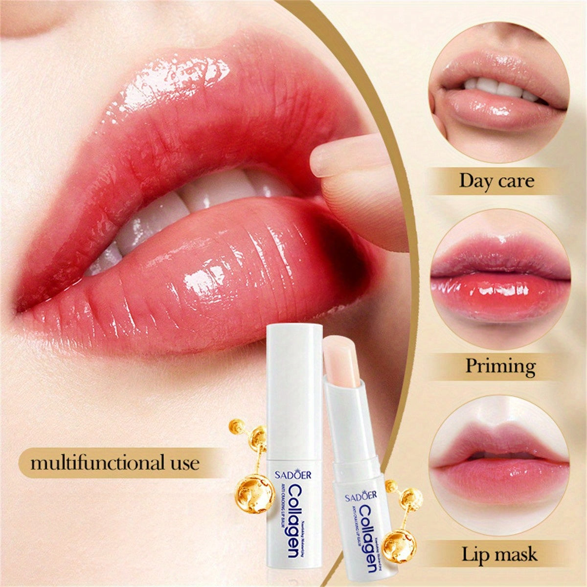 Women's Collagen Lip Balm Pack Hydrating Moisturizing Hypoallergenic