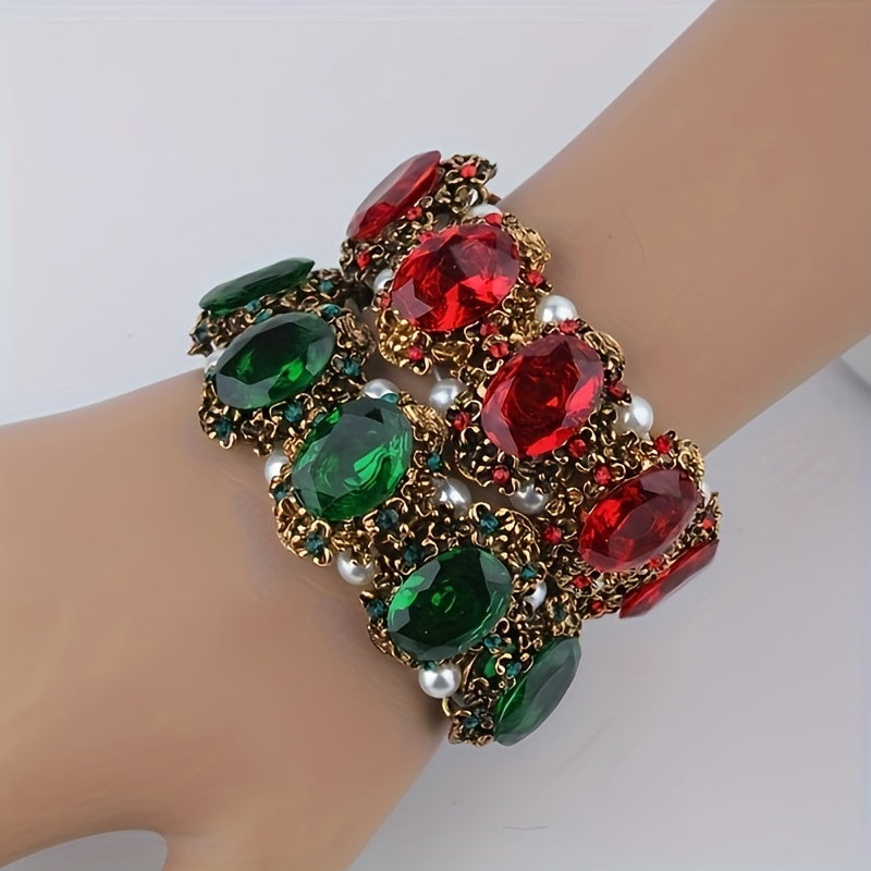 Women's Elastic Crystal Gemstone Bracelet for Elegant Occasions