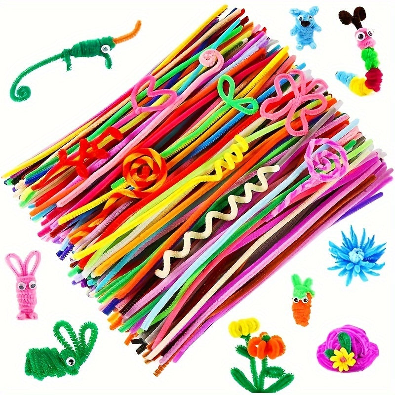 100 Pieces Multicolor Nylon Twist Stick Hair Accessories for DIY Hair Styling