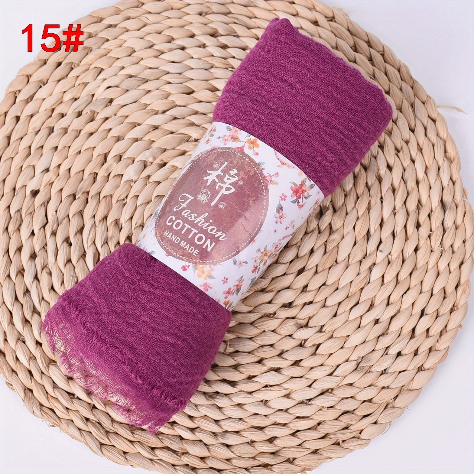 Women's Large Breathable Sun Protection Headscarf Solid Color Lightweight Wrinkle Scarf