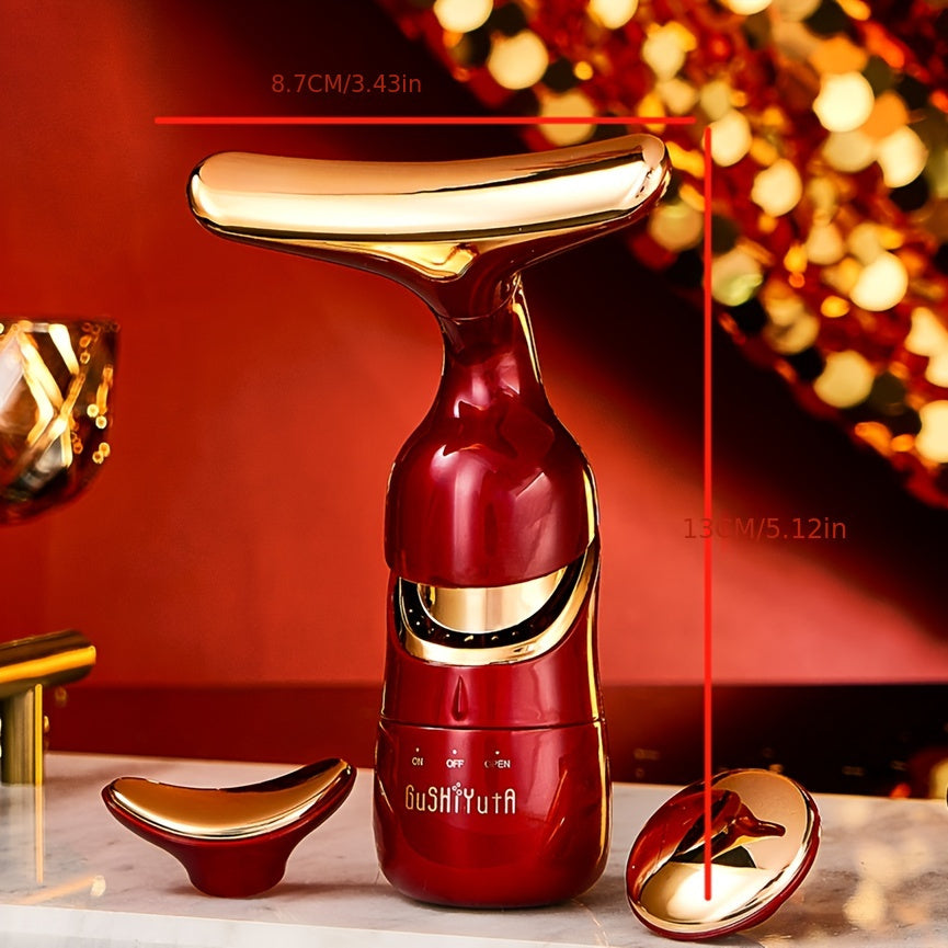 2pcs Dispositivos de masaje para ojos y cuello con batería, herramienta de belleza facial para relajación para mujeres