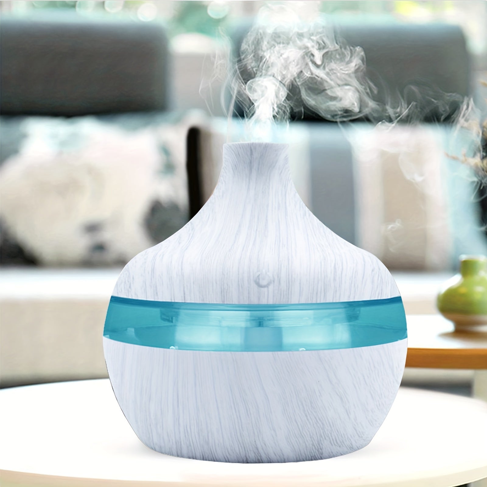White Wood Grain Humidifier for Home or Office Aromatherapy
