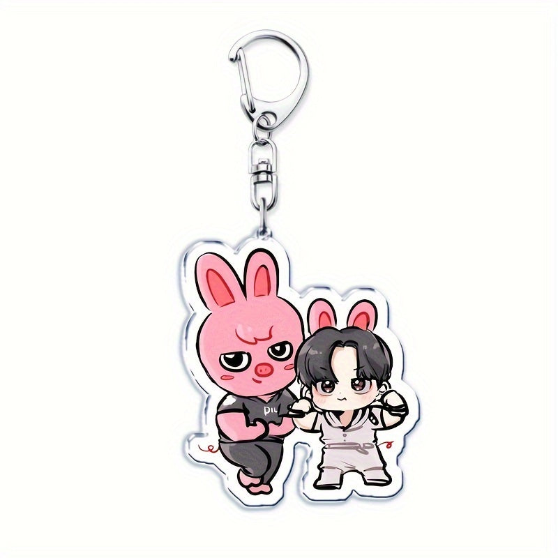 Acrylic Cartoon Animal Keychain Double-Sided Charm for Bags and Keys Gift for Fans