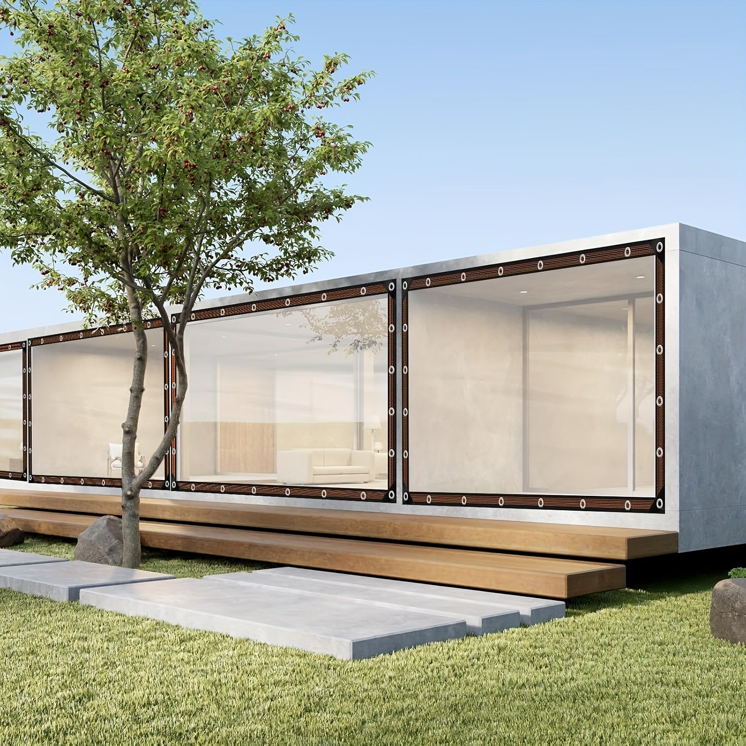 Waterproof Tarp with Grommets for Garden Patio Camping and Storage