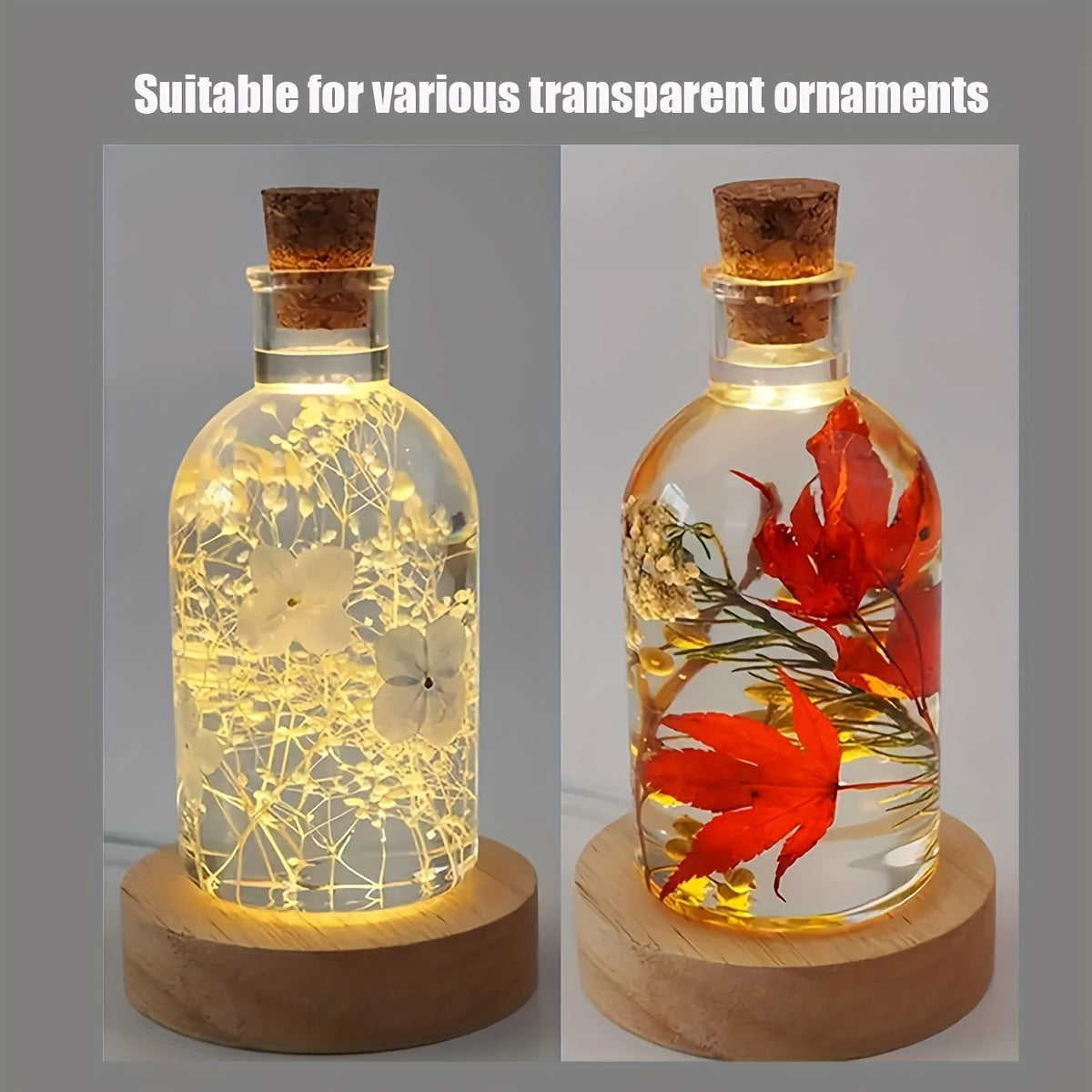 Ручная работа: светодиодная ночная лампа с деревянным основанием и кристальным шаром.