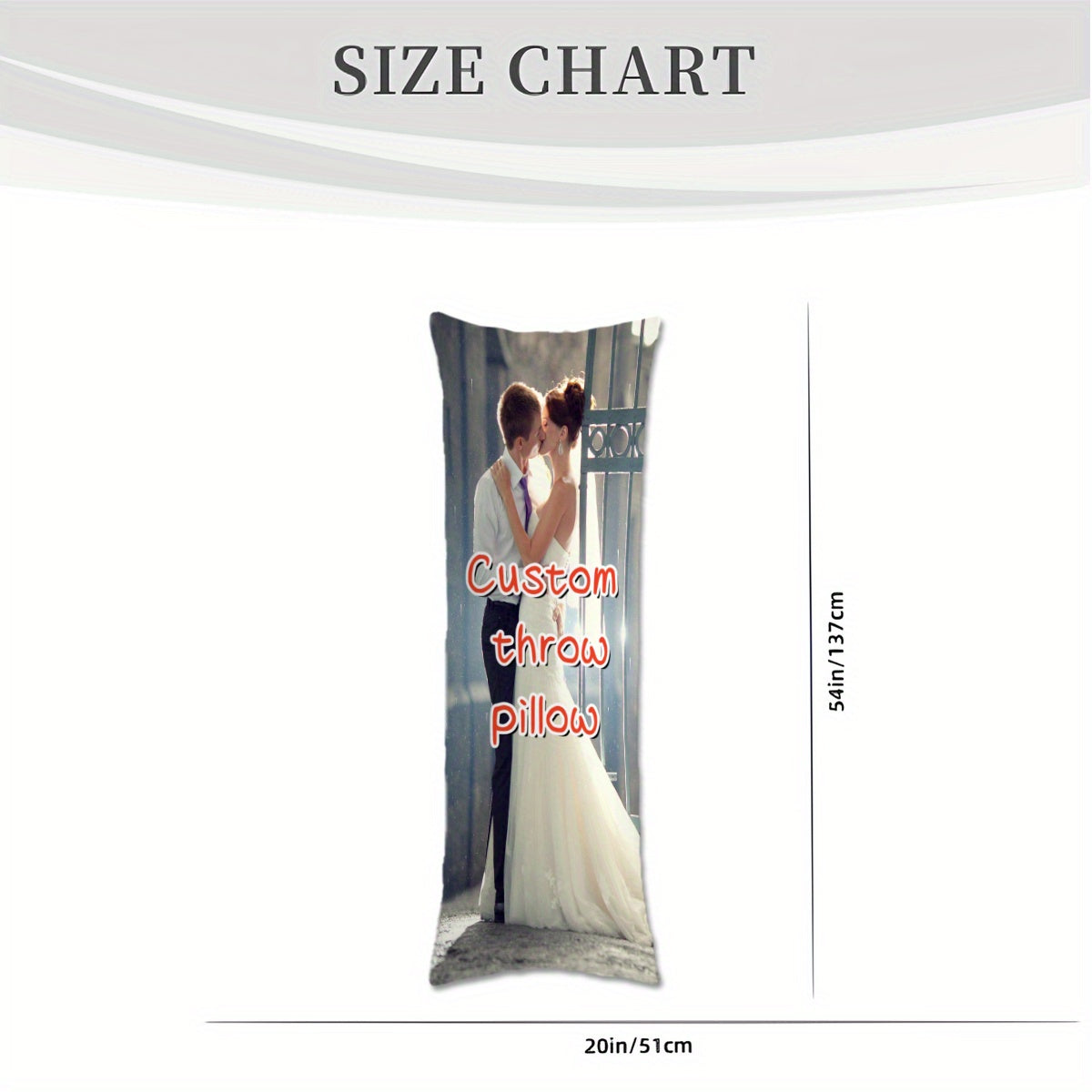 Custom Photo Body Pillowcase 50.8x137.16 cm Double-Sided Print Plush Gift