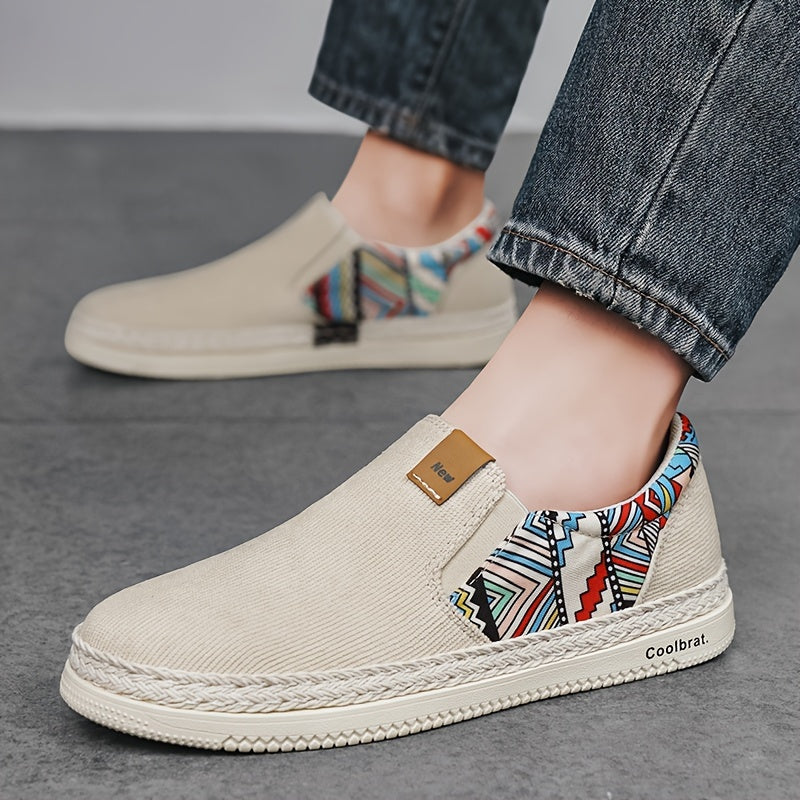 Men's Canvas Slip-On Shoes Casual Non-Slip Sole for Outdoor Activities