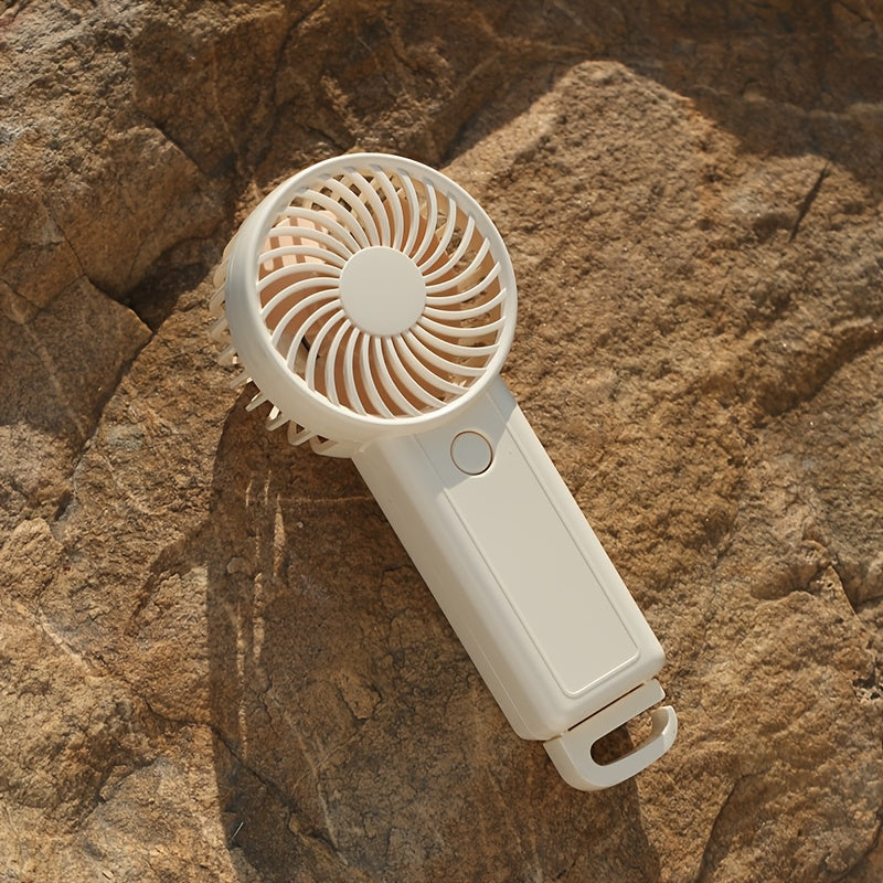 3-Speed Portable Handheld Fan USB Rechargeable Lightweight Wearable for Indoor Outdoor Use