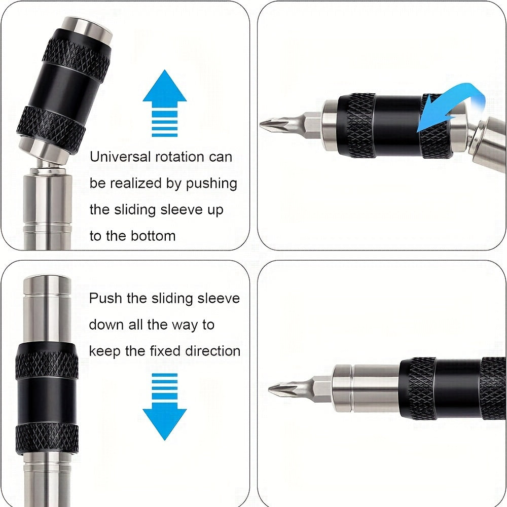 Magnetic Drill Bit Holder 1/4 Inch Hex Quick Change Chrome Vanadium Black