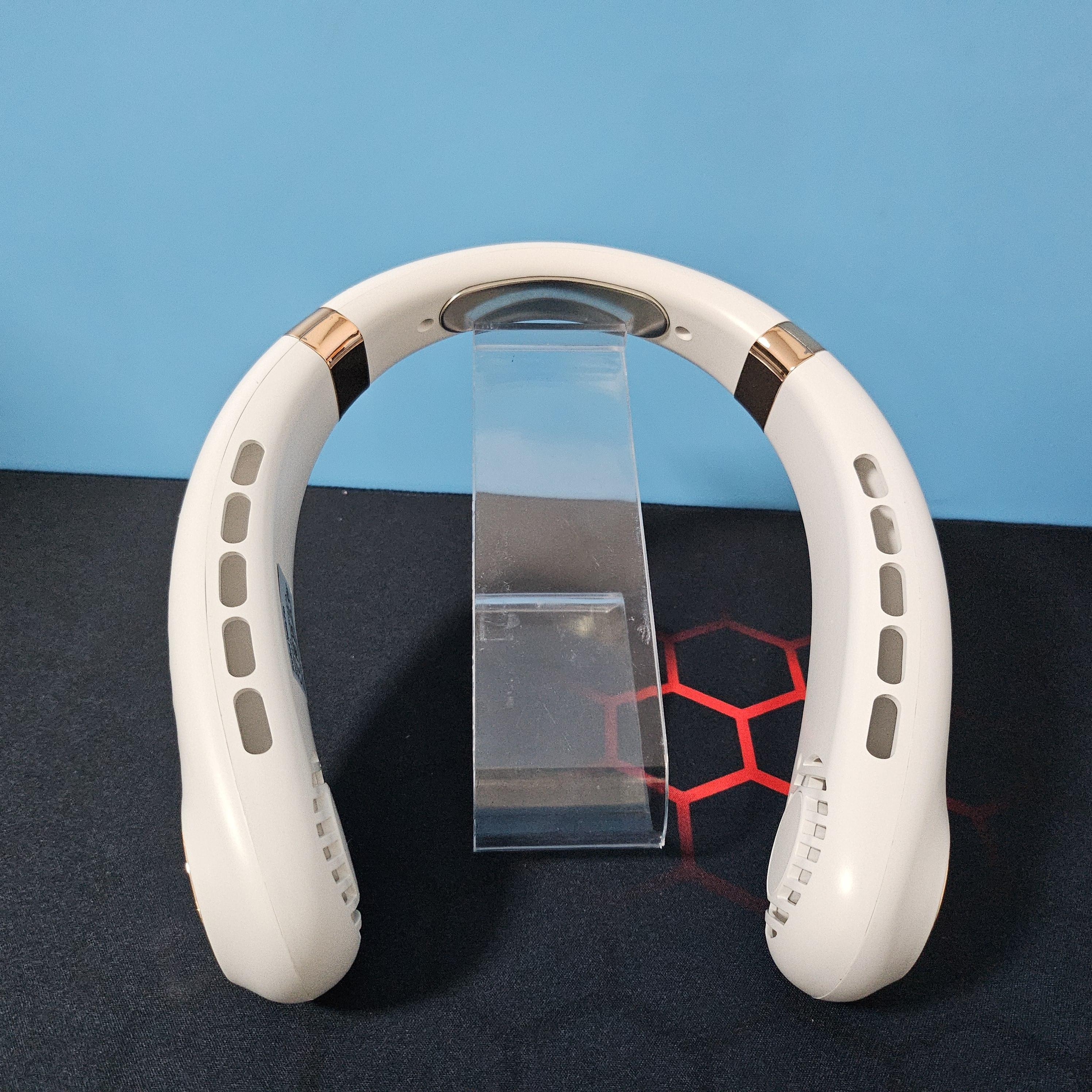 Portativ Bladeless Fan, kiyish uchun qulay, qo'lsiz, USB bilan qayta zaryadlanadigan shaxsiy sovutish ventilyatori