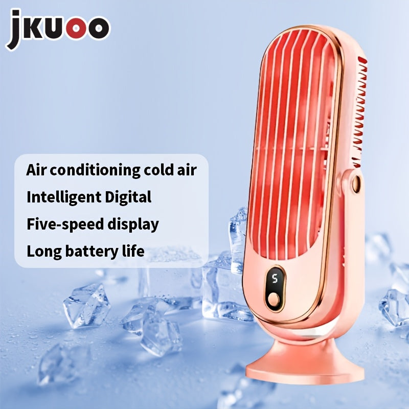 Portable Fan with 5 Speeds, 720° Oscillation, USB Rechargeable Battery