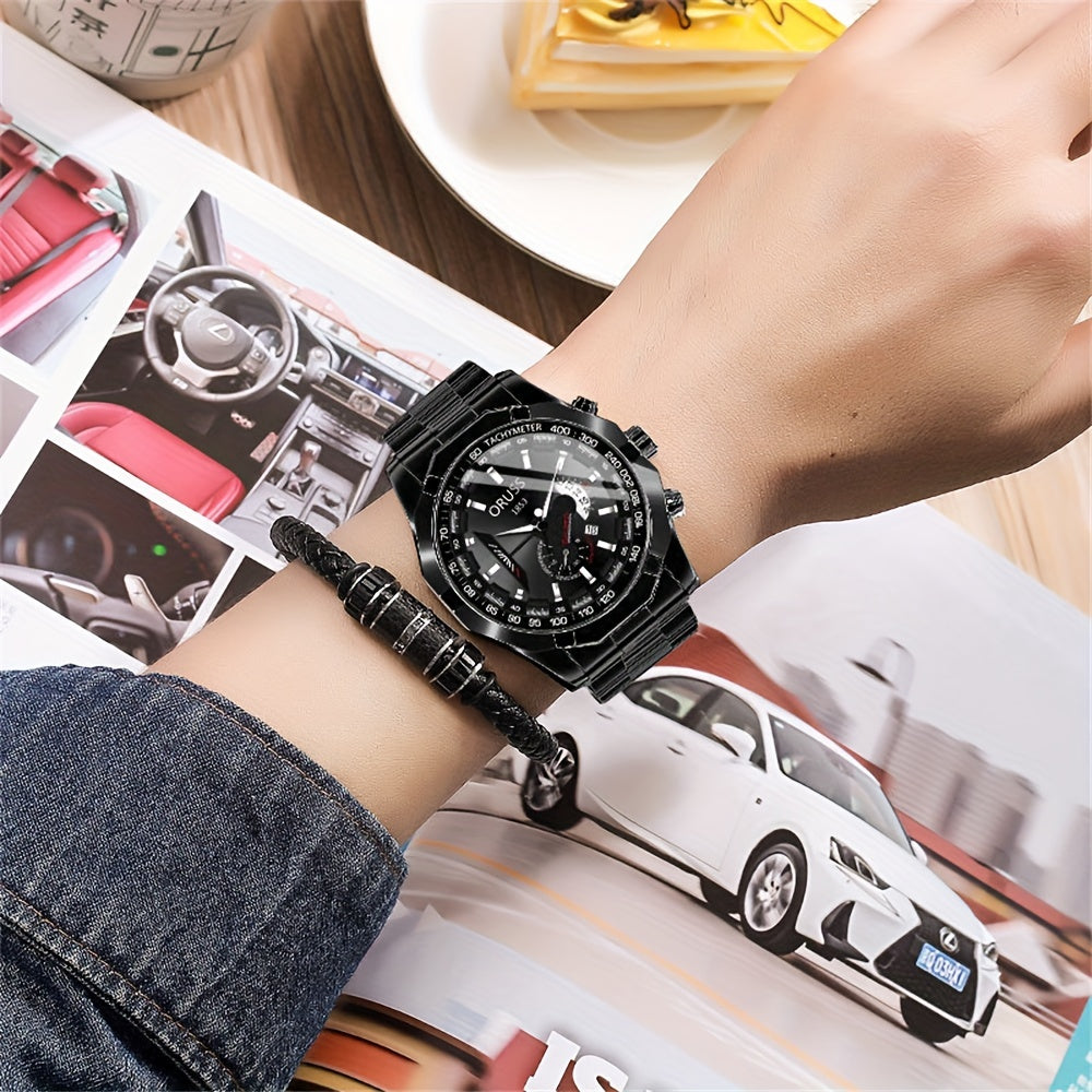 Men's Watch Stylish Durable Leather Business Casual Gift for Men