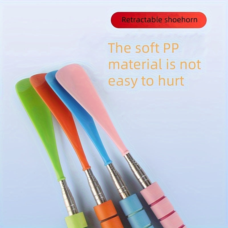 Stainless Steel Telescopic Shoe Horn with Non-Slip Grip and Adjustable Length
