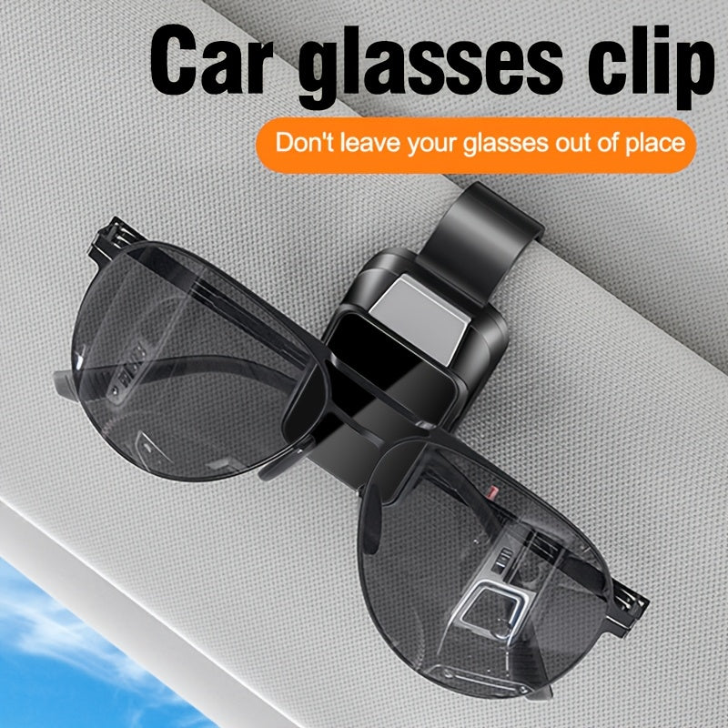 Car Sun Visor Glasses Clip Holder with Card and Ticket Storage Durable ABS Resin