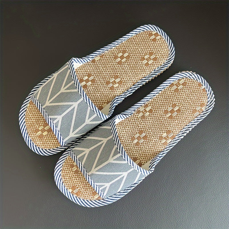 Unisex Linen Slippers Indoor Foam Sole for Hotels, Spas, and Guesthouses