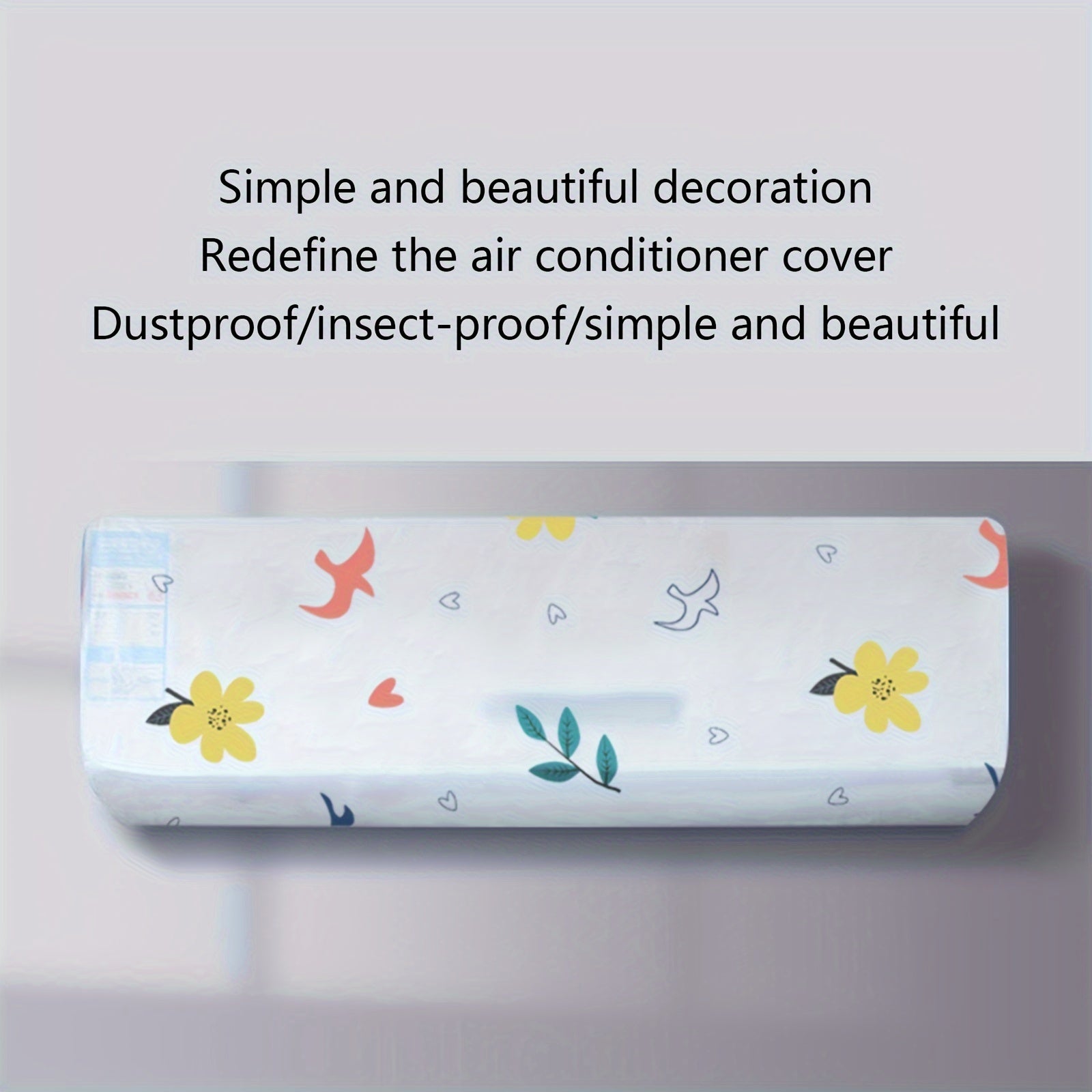 White Dustproof Waterproof Cover for Wall-Mounted Mini Split AC Unit