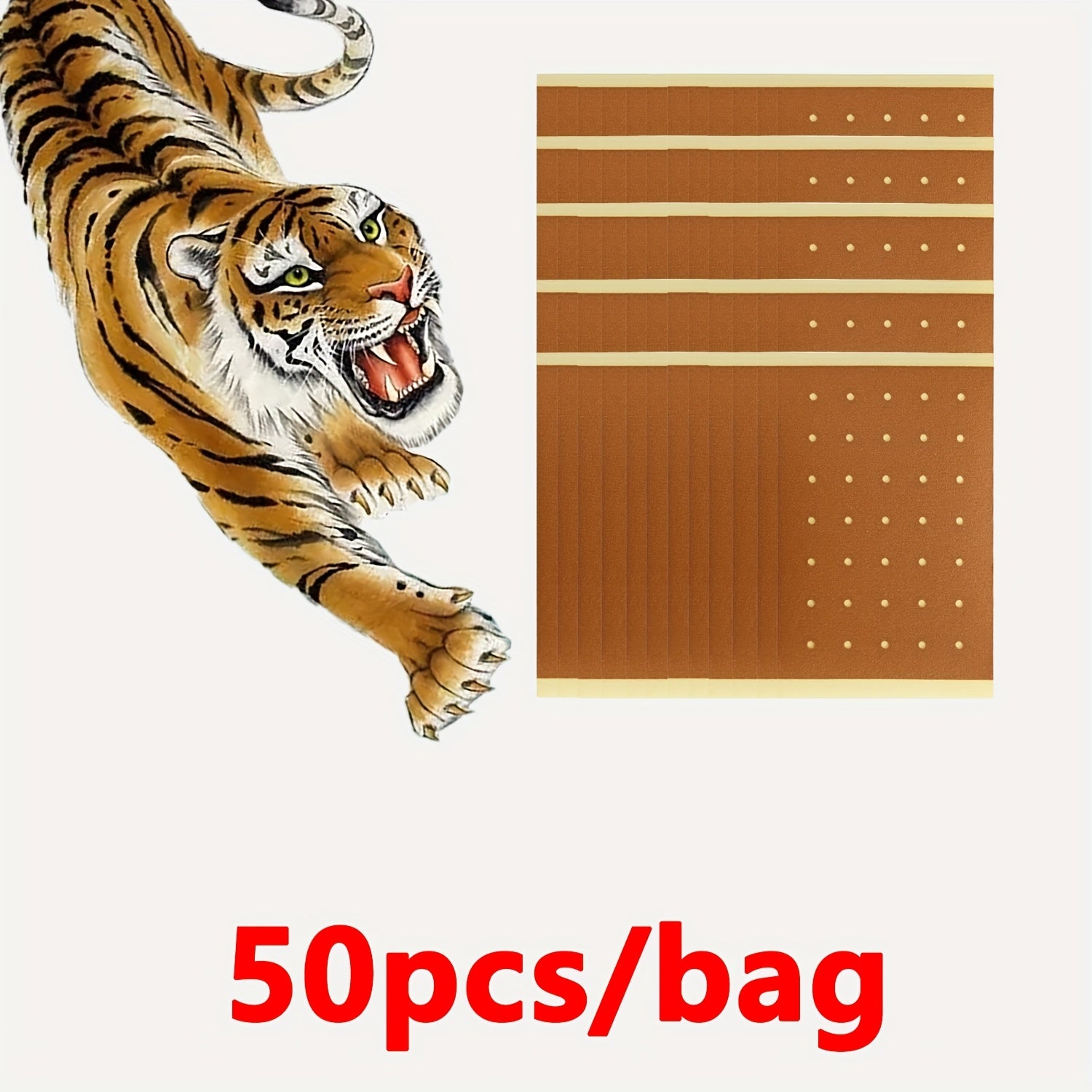 50/30pcs Chinese Medicine Hot Patch Self-Adhesive Tiger Print for Back Knee Neck Shoulder Muscle Pain Relief
