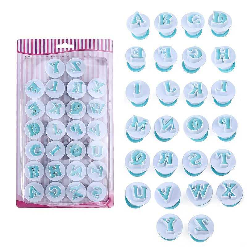 Set of 26 Alphabet and Number Cookie Fondant Cutters for Baking and Cake Decorating