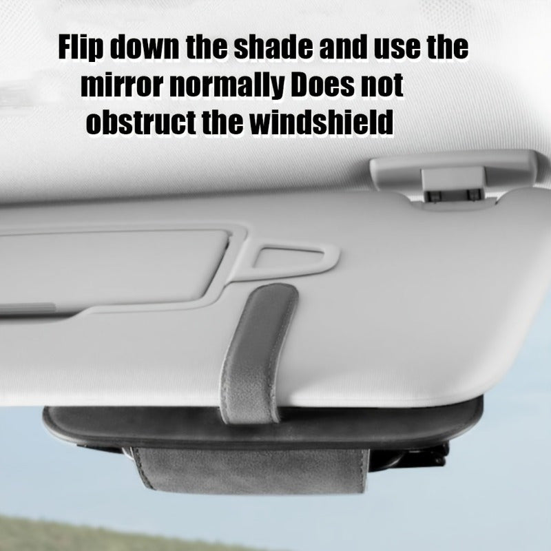 PU Leather Car Visor Glasses Holder Universal Fit Eyeglasses Organizer