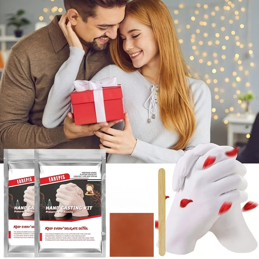 3D Hand Casting Kit for Couples White Plastic Clay Modeling Gift for Valentine's Day and Mother's Day