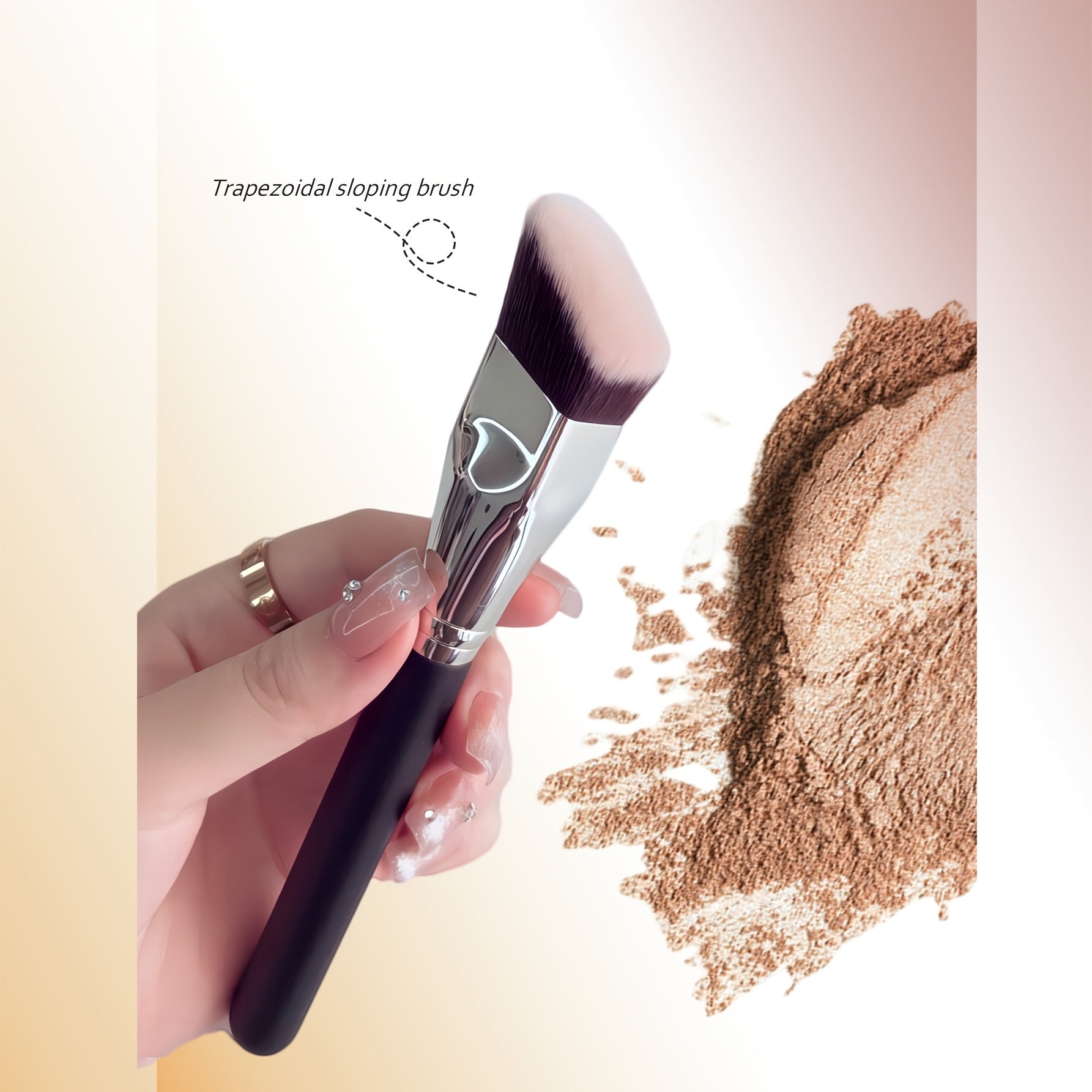 Katta burchakli asosiy cho'tka sintetik, aromatsiz, kontur va aralashtirish uchun