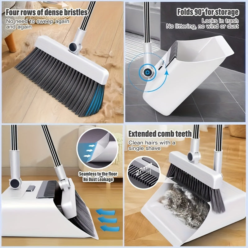 Uy, ofis, yotoqxona uchun uzoq tutqichli tozalash to'plami, changyutgich va cho'tka bilan to'liq polni tozalash to'plami