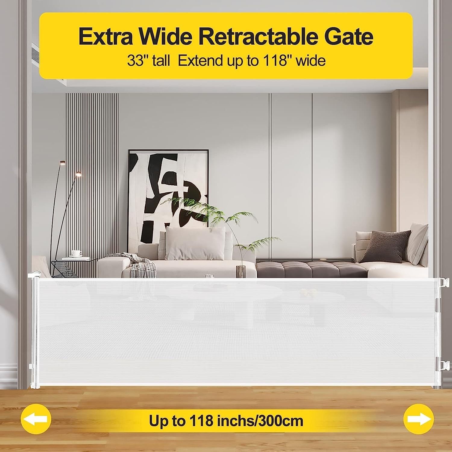 Baby Safety Gate Mesh Retractable Child Gate for Doorways Stairs Indoor Outdoor