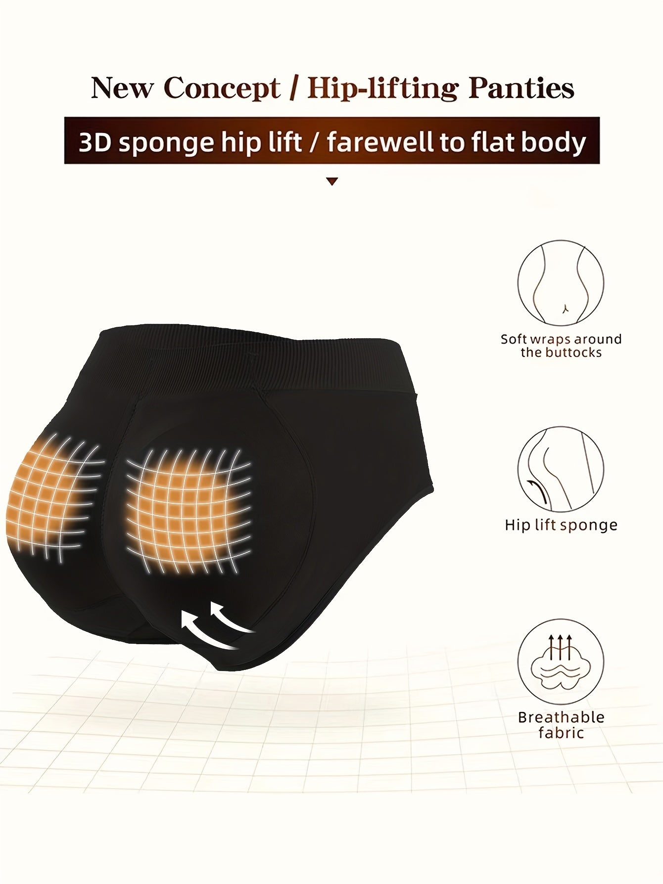 Уплотненные формирующие трусики с контролем живота и эффектом подтяжки ягодиц для женского нижнего белья и корректирующего белья.