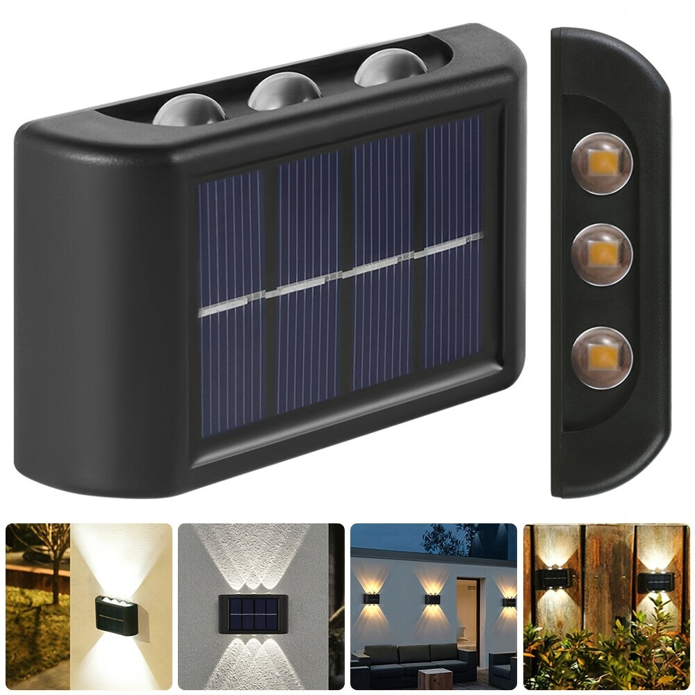 2 Pack Solar LED Outdoor Wall Lights for Garden Landscape Driveway
