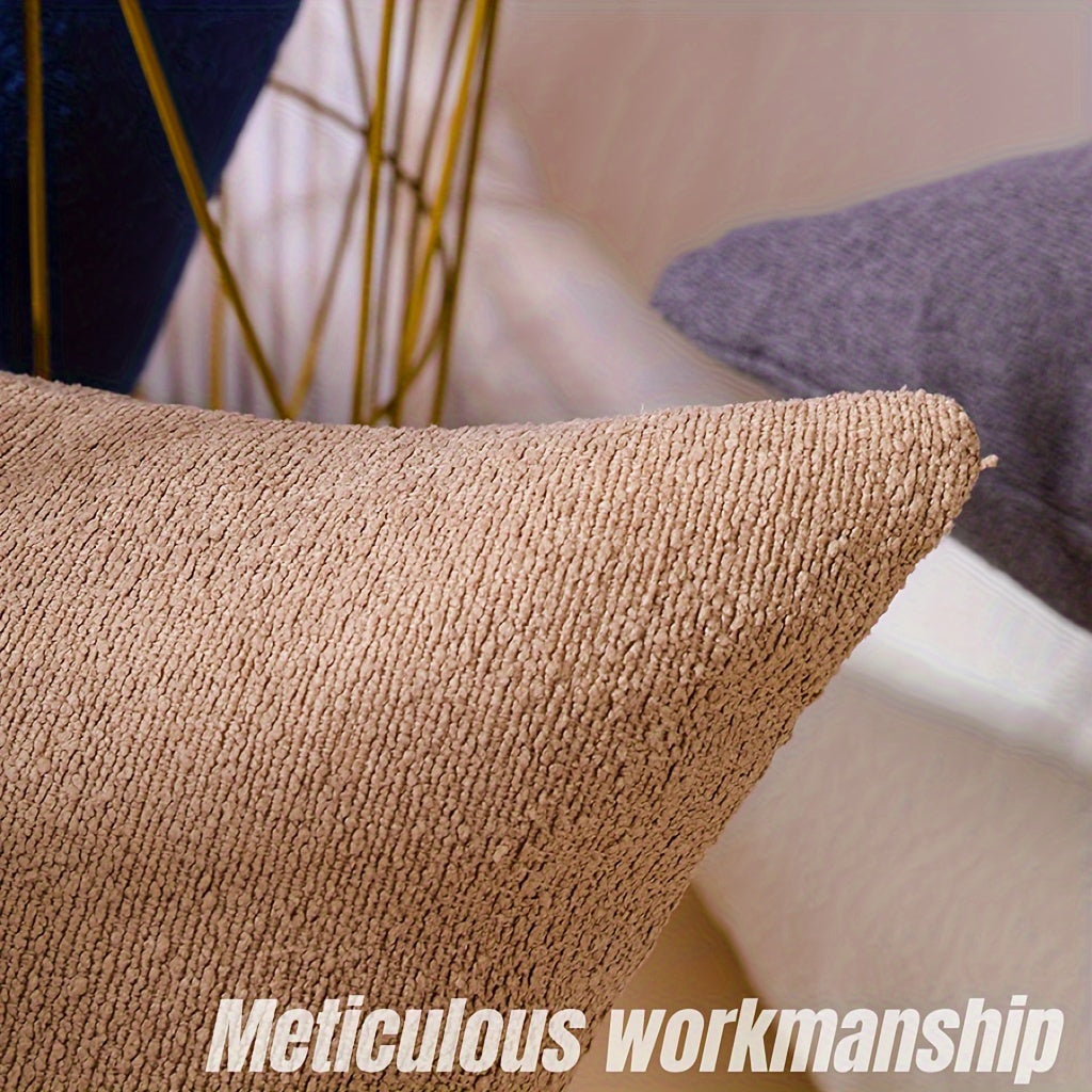 Beige Imitation Lamb Fleece Throw Pillow Covers for Sofa Bed Living Room