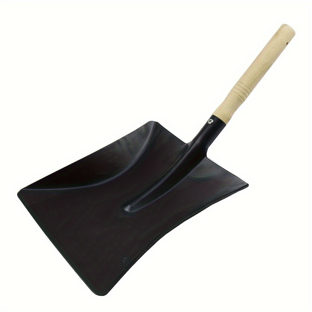 Wood Handle Fireplace Shovel Durable Metal Ash Scoop for Fireplace Cleaning