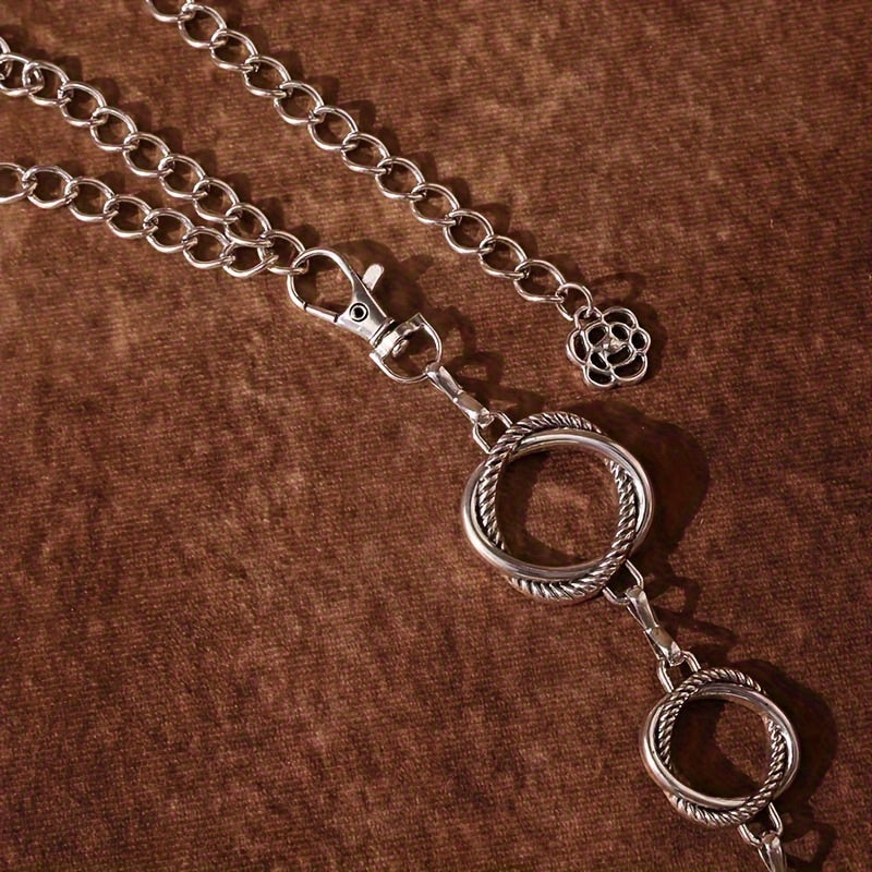 Women's Boho Style Waistband with Adjustable Chain Belt and Body Jewelry in Gold and Silver