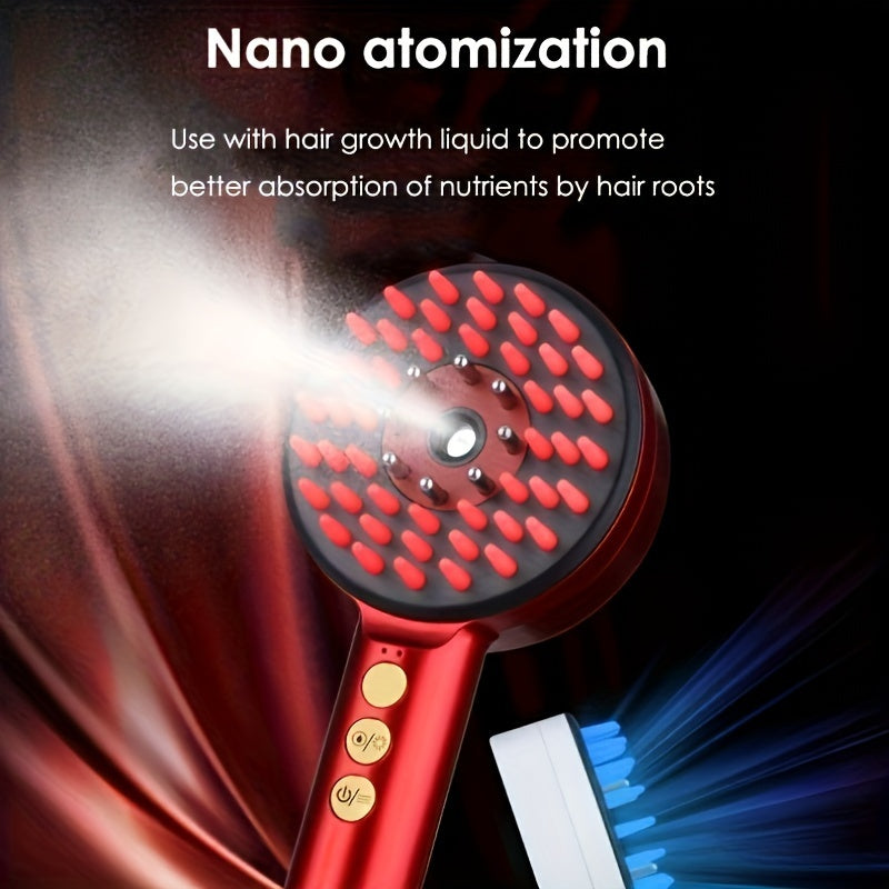 Masajeador de cabeza recargable por USB portátil con peine y vaporera para relajación del cuero cabelludo