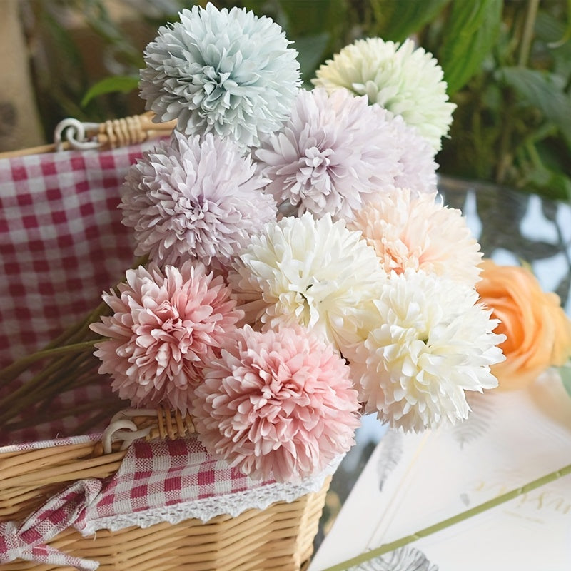 5pcs Artificial Dandelion Flower Bouquets for Wedding Party Home Decor