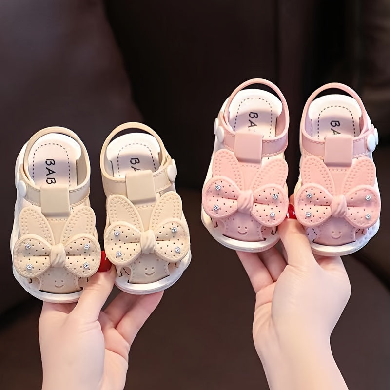 Kids Girls PVC Low-Top Shoes with Cartoon and Floral Pattern Buckle Closure Soft Sole