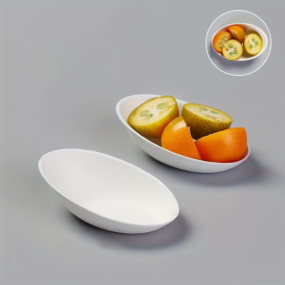 Disposable Egg Shaped Bowls 50 Pieces Sugarcane Slag 7.62cm for Serving Seasonings