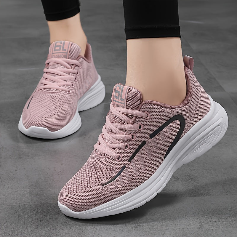 Women's Mesh Running Shoes Lightweight Breathable Pink for Summer and Spring