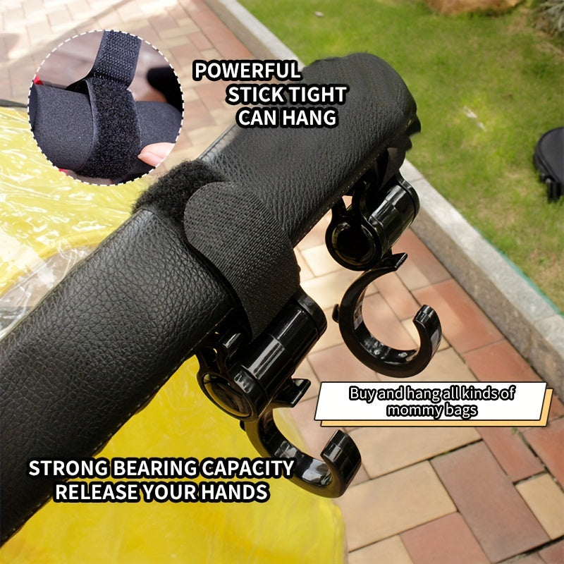 360° Stroller Hooks for Diaper and Shopping Bags Compact Durable Design