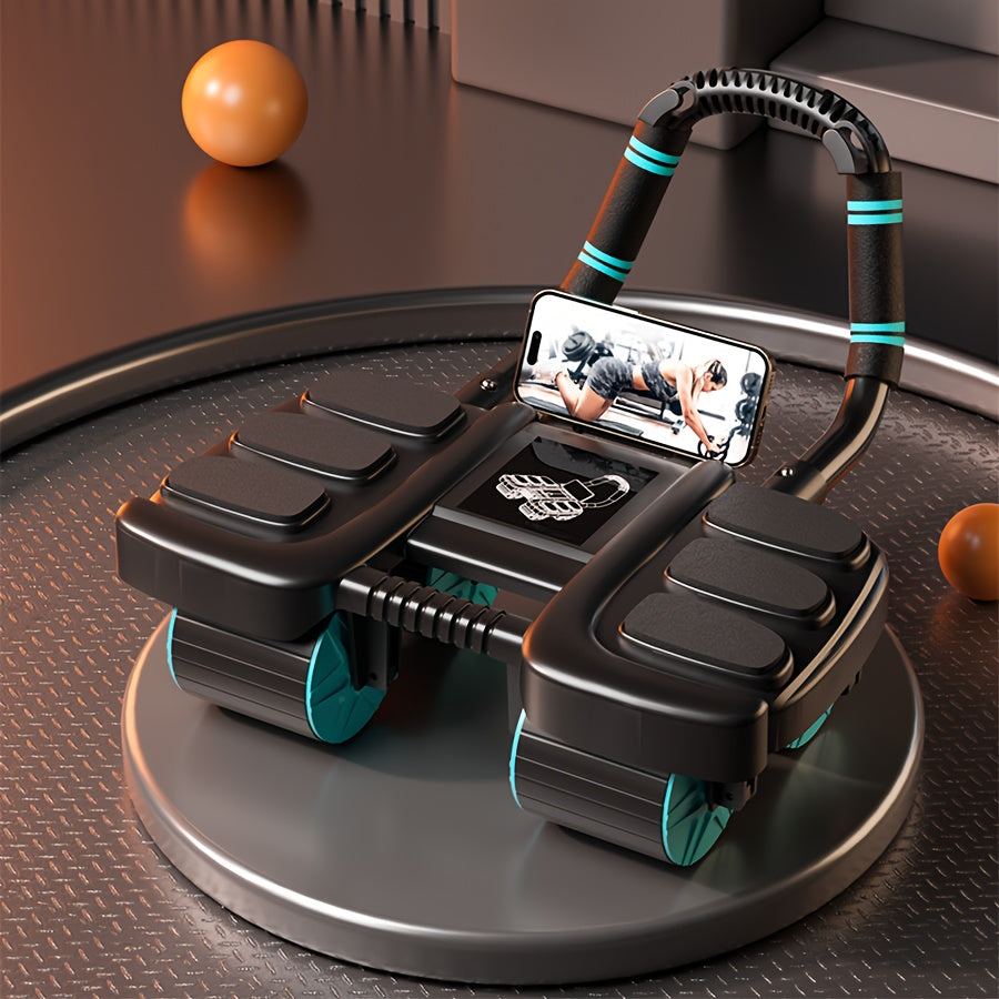 Аб-роллер с наколенниками для тренировки корпуса, домашний фитнес, оранжевый, синий, черный