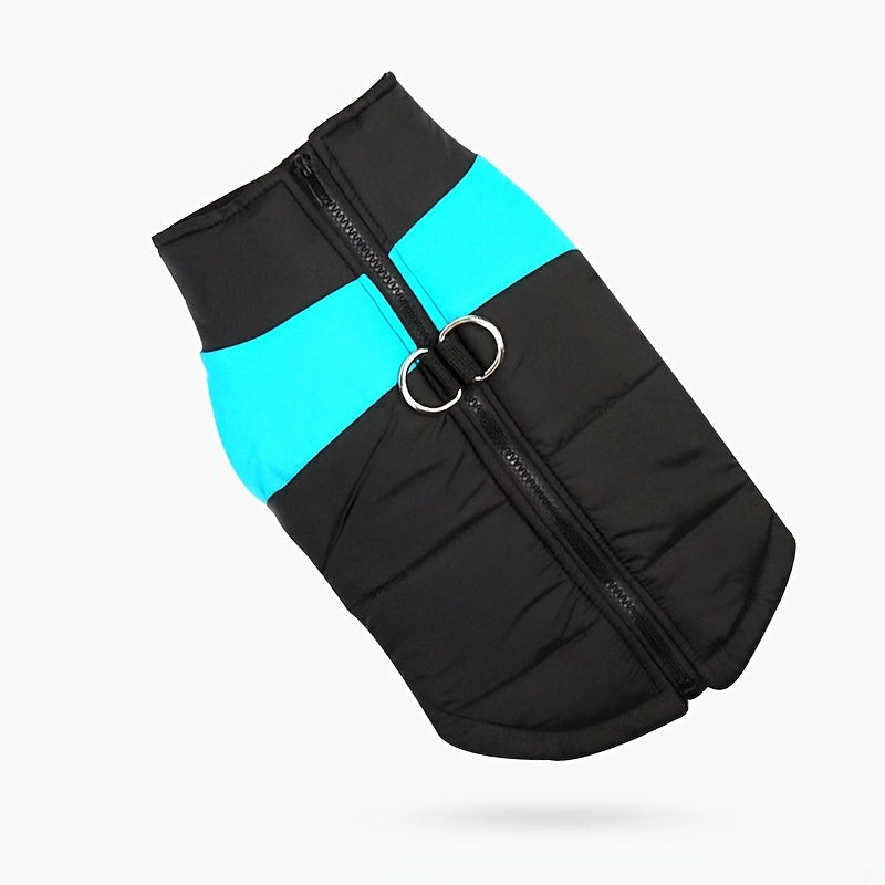 Waterproof Winter Dog Jacket with Zipper and Leash Loop for Small to Large Breeds