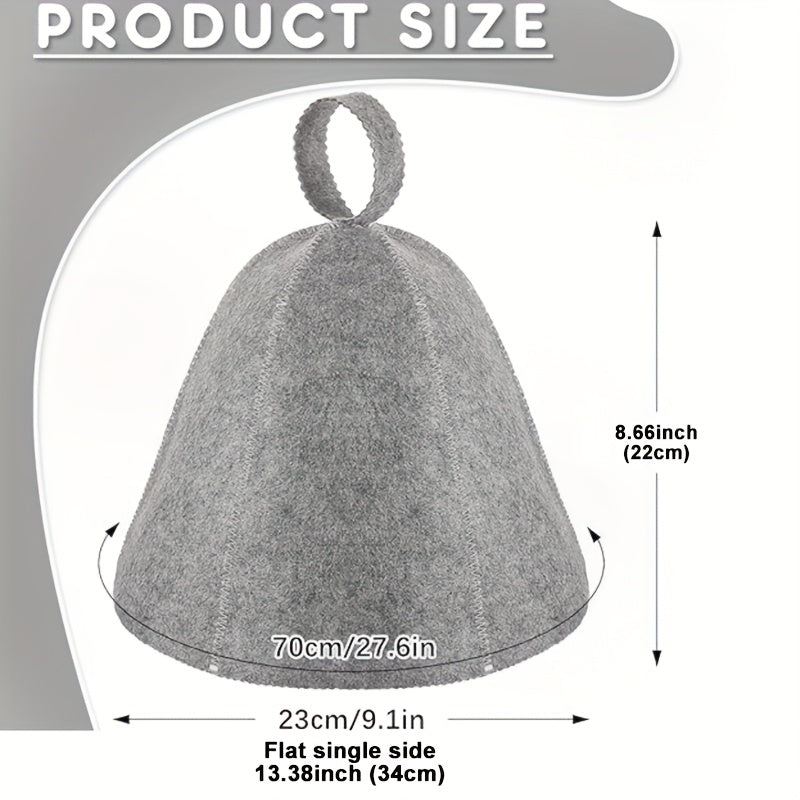 Juego de 2 sombreros de fieltro para saunas indoor e infrarrojas negro gris blanco