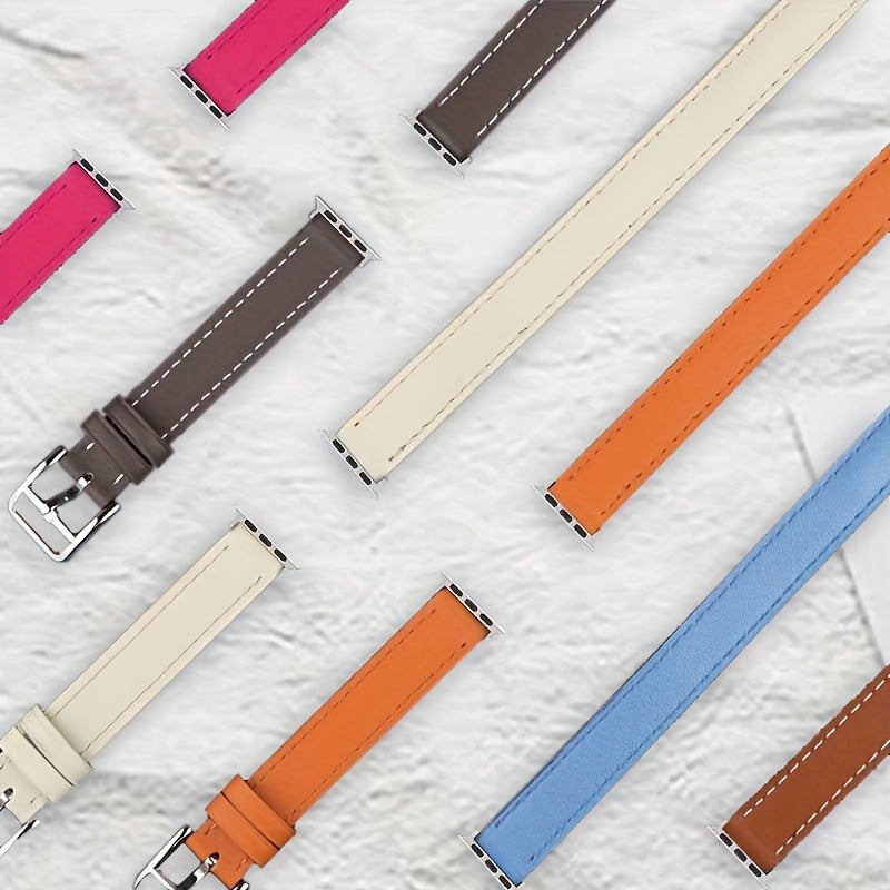 14-Pack Multicolor Synthetic Leather Smartwatch Bands Compatible with iWatch Series SE/1-9 & Ultra Adjustable Double Loop for Men and Women